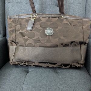 Coach Brown Signature Tote Bag